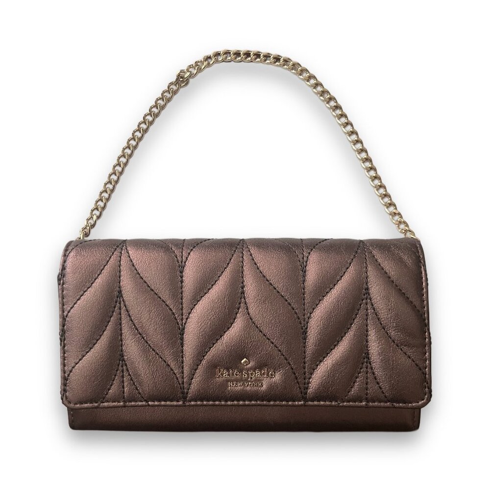 Kate Spade Briar Lane Quilted Metallic Wallet on Chain